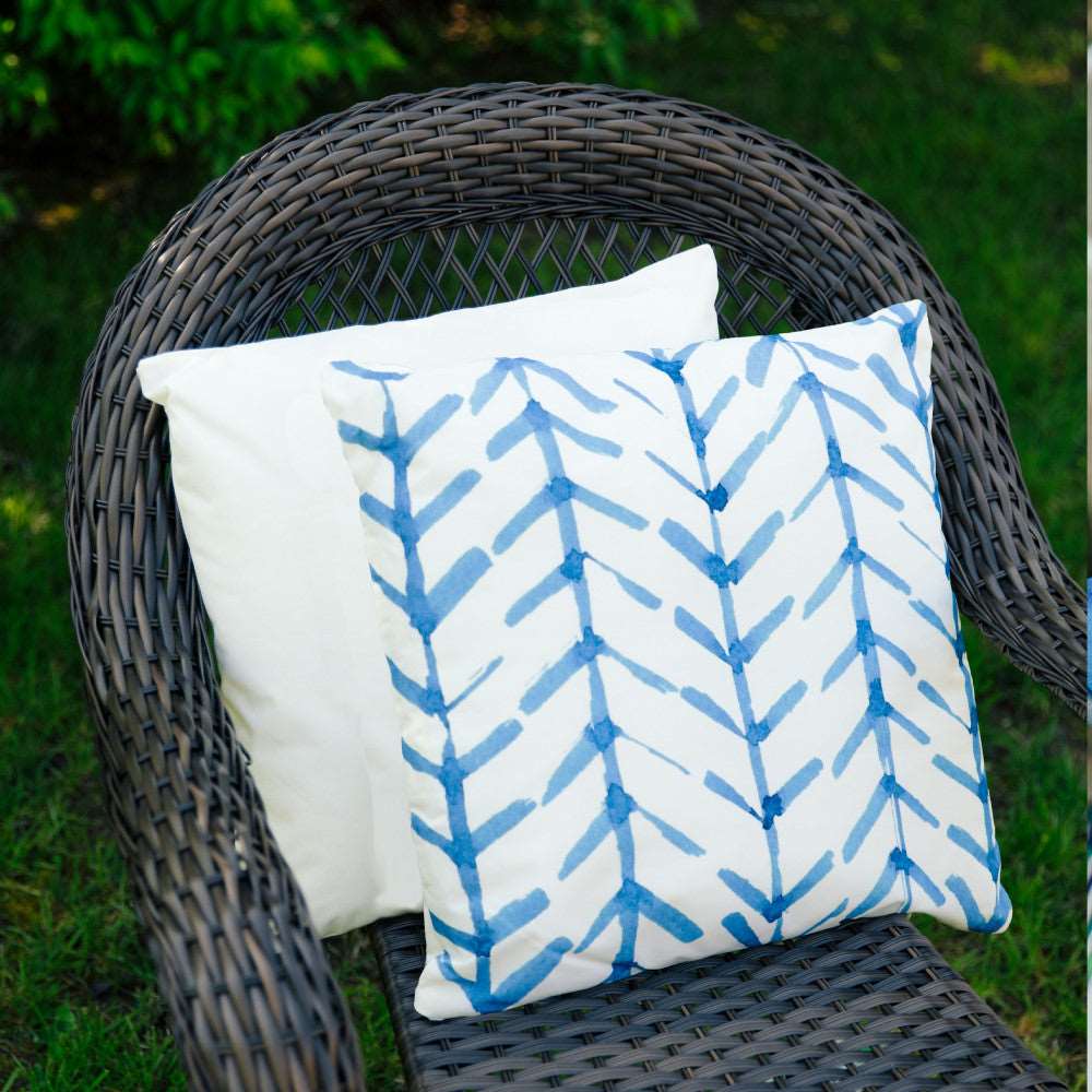 Blue Watercolor Arrow Outdoor Pillow