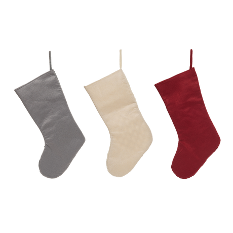 Knit Winter Stockings (Gray, Cream or Red)
