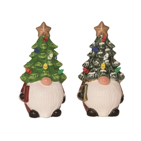 Jolly Light Up Gnome Trees - Set of 2