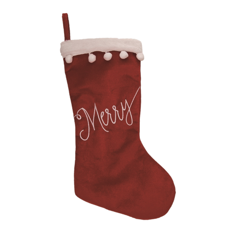 Velvet Christmas Stockings (Merry, Joy or Cheer)