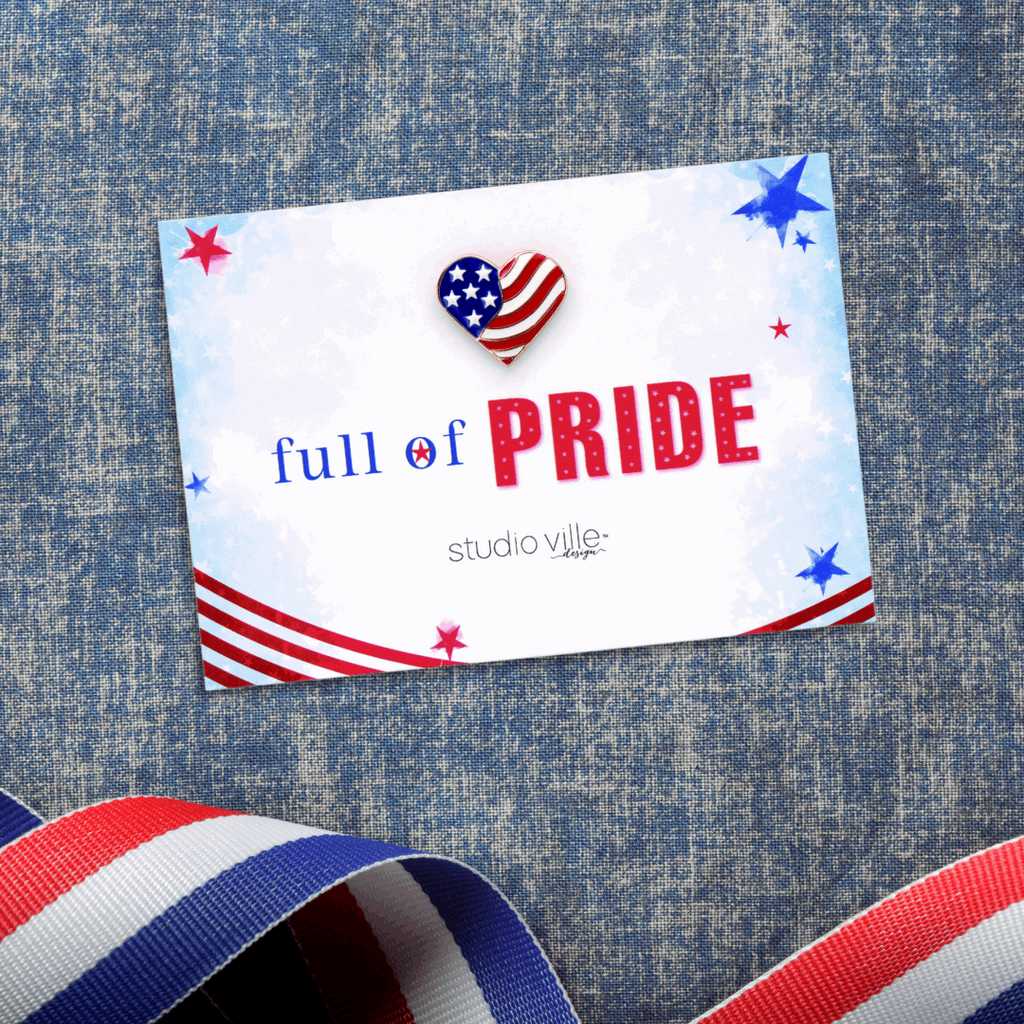 Full of Pride Patriotic Heart Pin