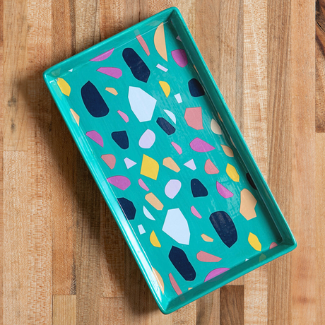 Turquoise Terrazzo Trinket Tray