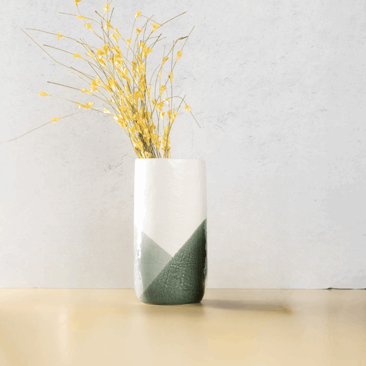Ombre Green Tall Vase