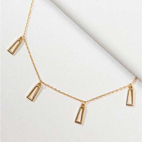 Gold Trapezoid Choker Necklace