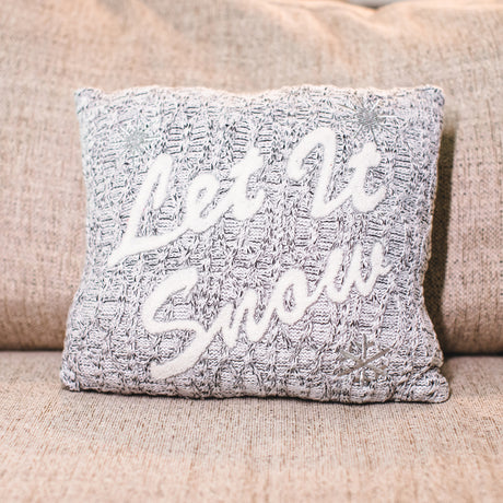 Cozy Let It Snow Knit Pillow