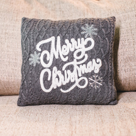 Cozy Merry Christmas Knit Pillow