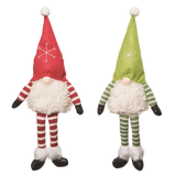Plush Striped Gnome Sitter (Red or Green)