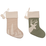 Reindeer Holiday Stockings (Green or Cream)