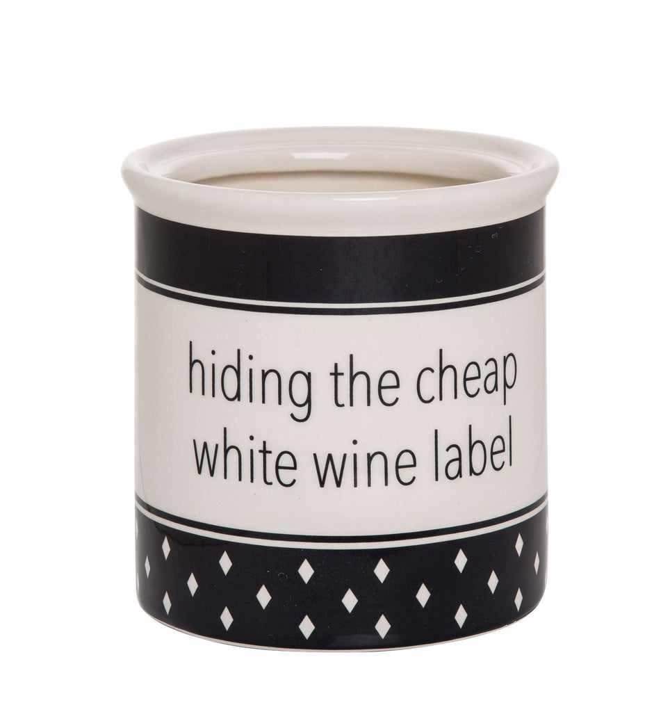 Hiding the Cheap White Wine Label Wine Crock
