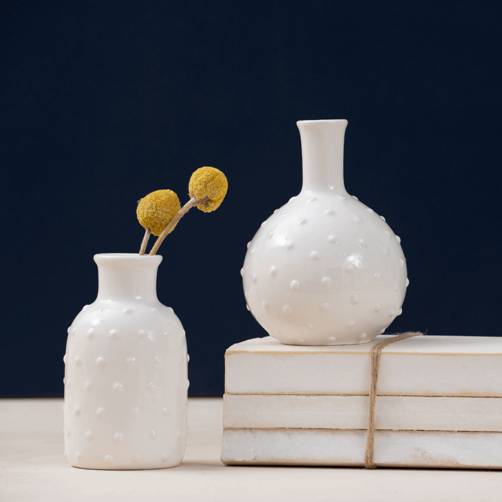 Chic Hobnail Bud Vases- Set of 2
