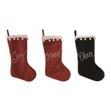 Velvet Christmas Stockings (Merry, Joy or Cheer)