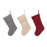Knit Winter Stockings (Gray, Cream or Red)