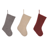 Knit Winter Stockings (Gray, Cream or Red)