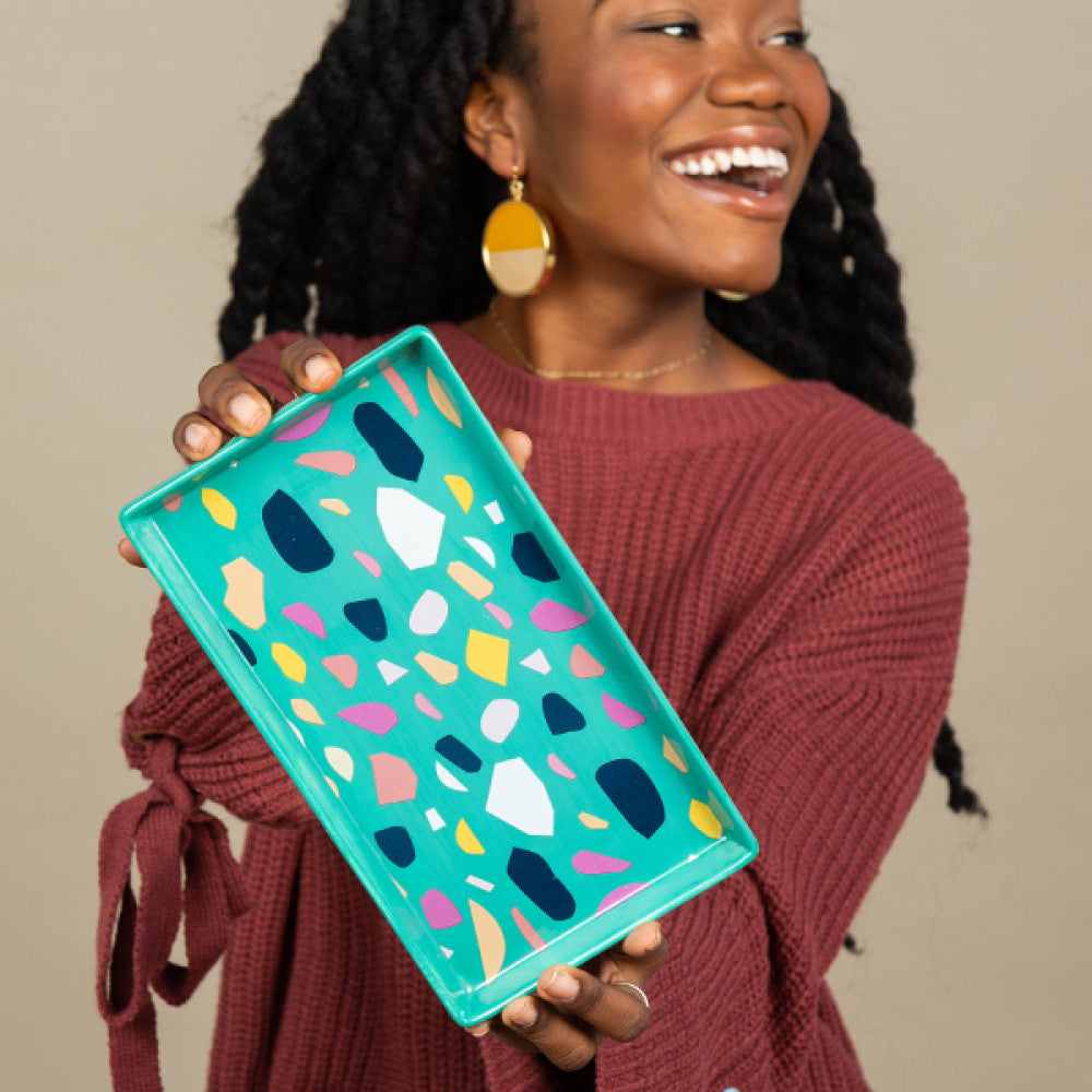 Turquoise Terrazzo Trinket Tray