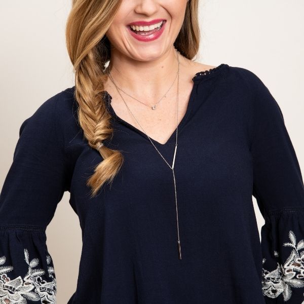 TZ Lariat Bar Necklace