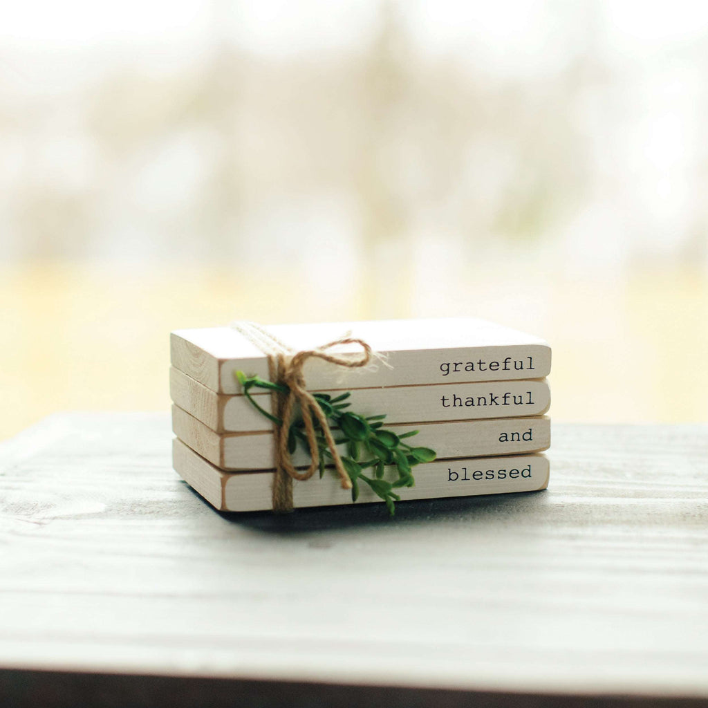 Grateful, Thankful, And Blessed Book Stack