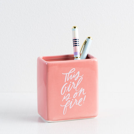 Girl on Fire Bud Vase