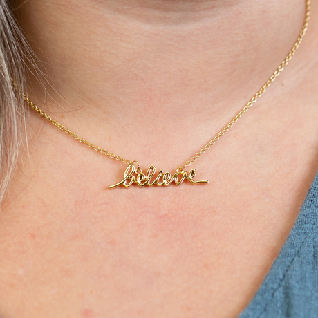 Believe Script Necklace