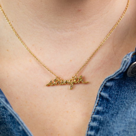 Strength Script Necklace