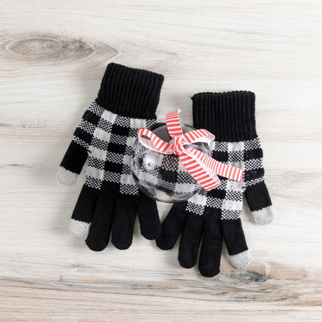 Touchscreen Plaid Gloves Ornament