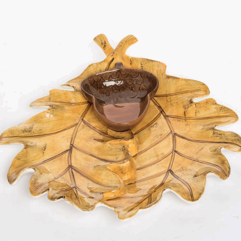 Fall Leaf and Acorn Chip and Dip Set