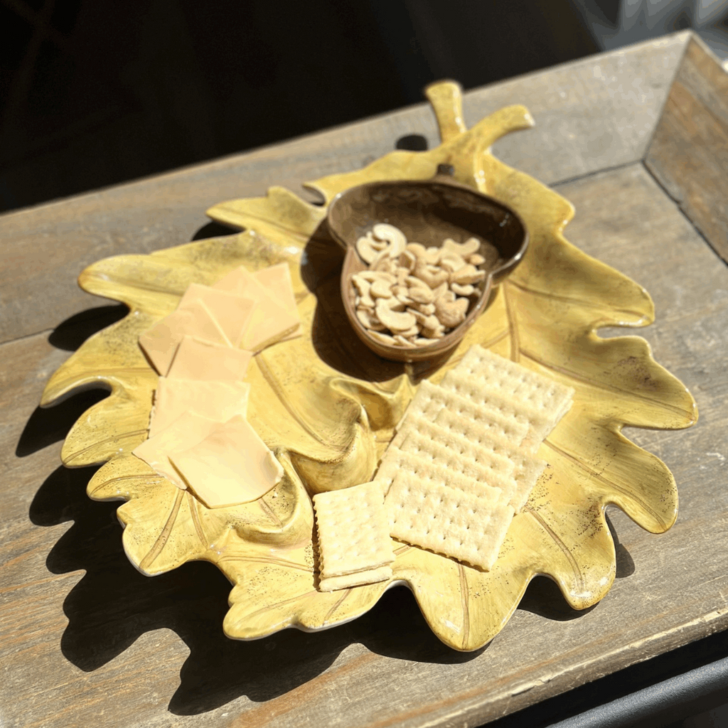 Fall Leaf and Acorn Chip and Dip Set