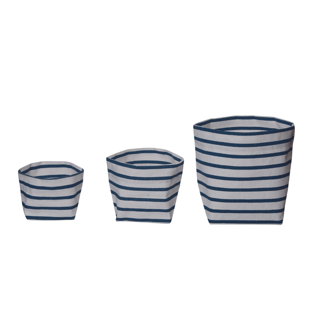 Fabric Planters with Liners - Set of 3
