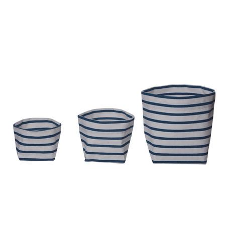 Fabric Planters with Liners - Set of 3