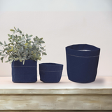 Fabric Planters with Liners - Set of 3