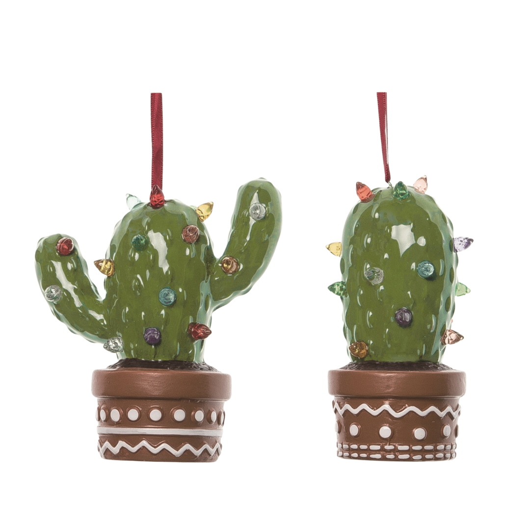 Festive & Fun Light Up Cactus Ornaments