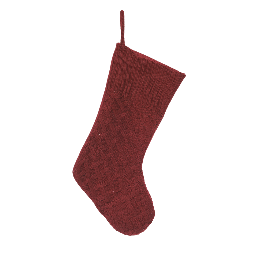 Knit Winter Stockings (Gray, Cream or Red)