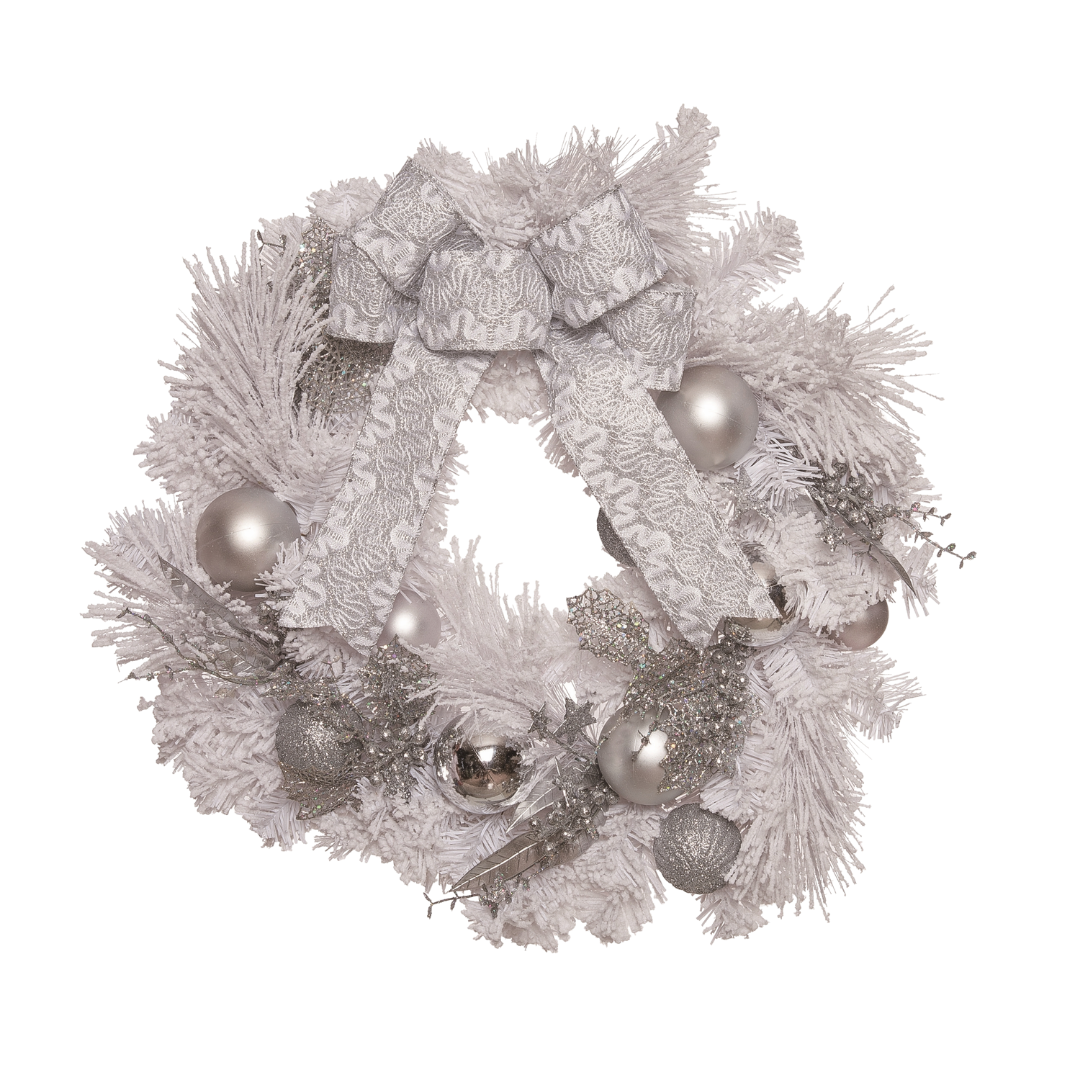 Sparkling Silver Holiday Wreath