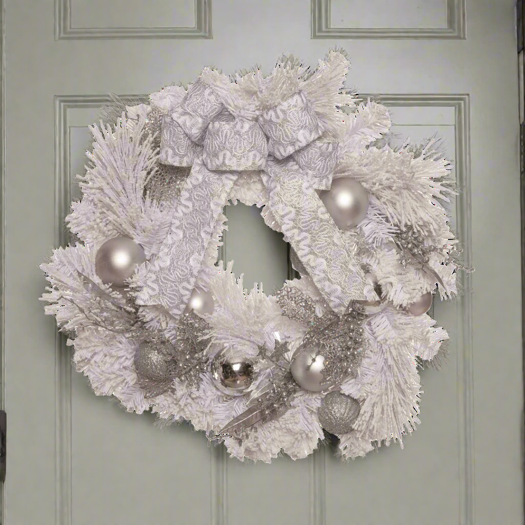Sparkling Silver Holiday Wreath