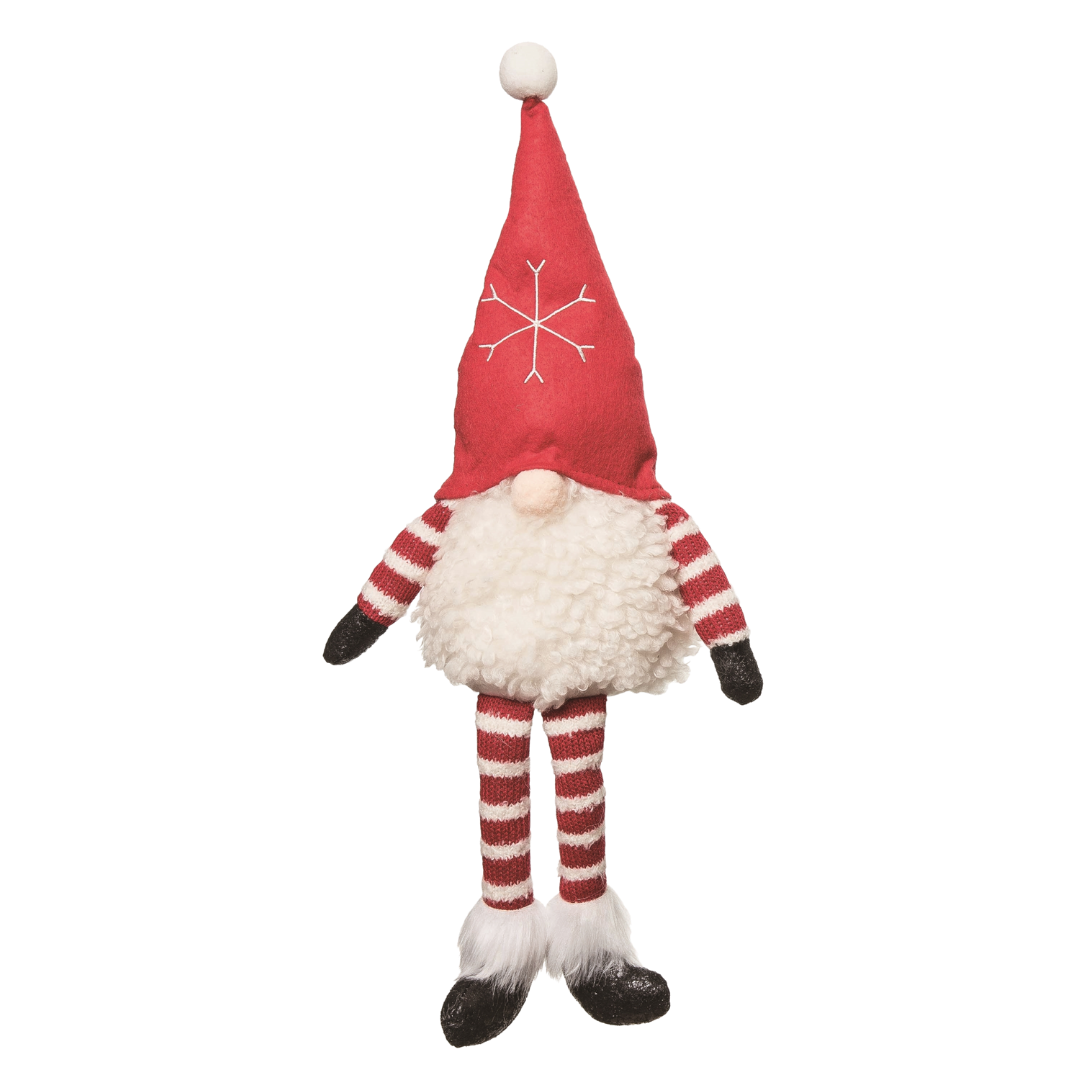 Plush Striped Gnome Sitter (Red or Green)