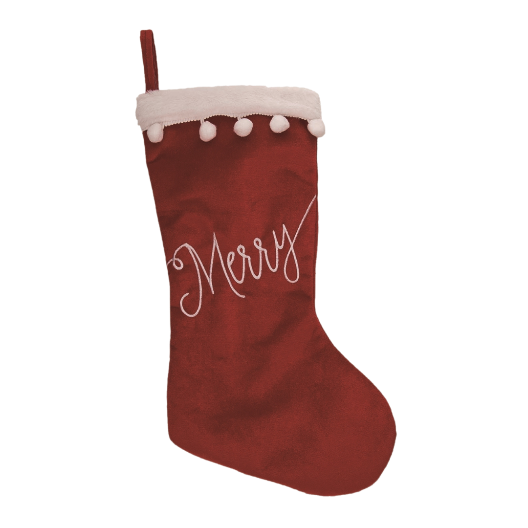 Velvet Christmas Stockings (Merry, Joy or Cheer)