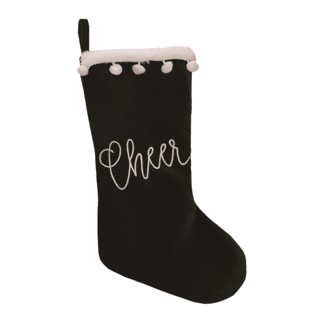 Velvet Christmas Stockings (Merry, Joy or Cheer)