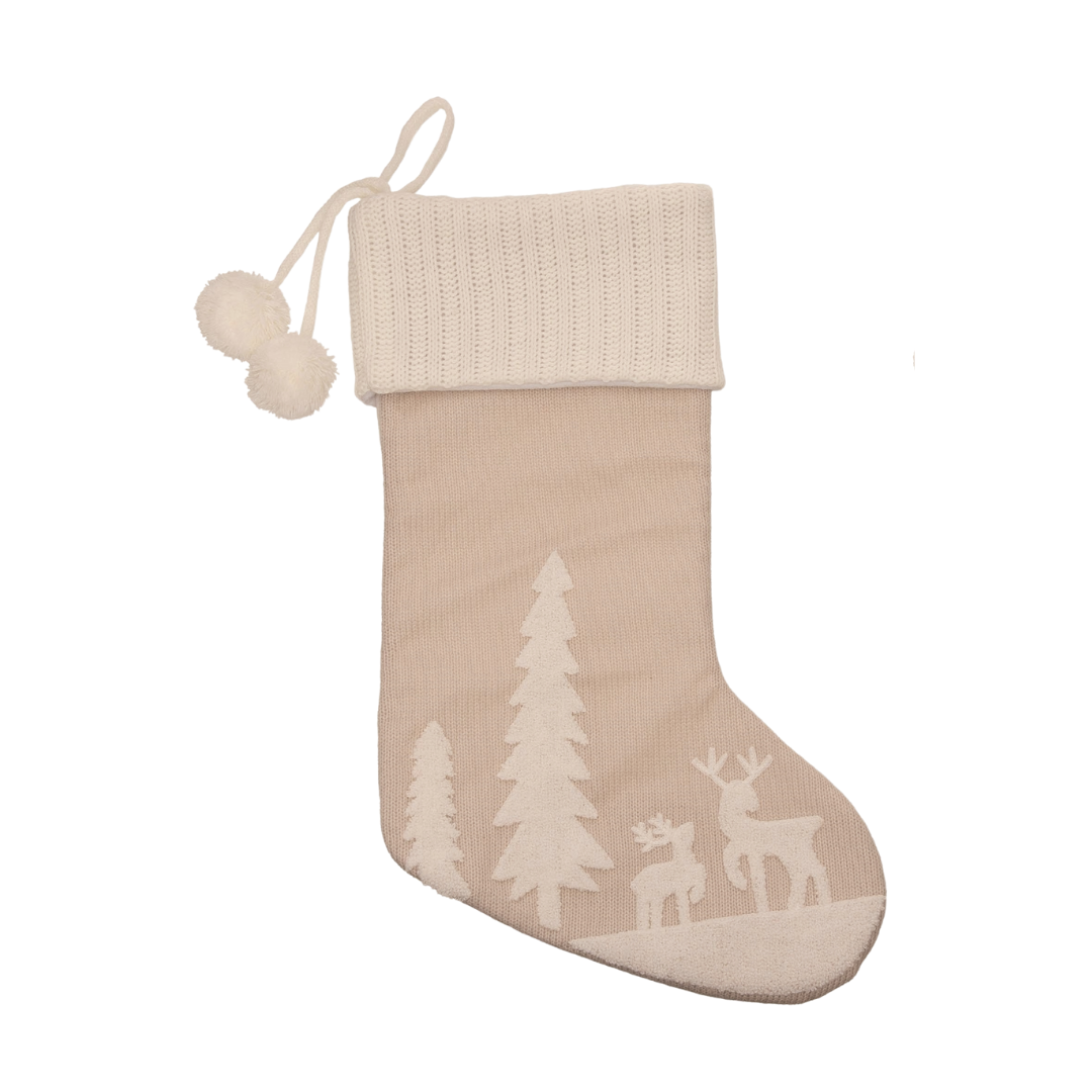 Reindeer Holiday Stockings (Green or Cream)