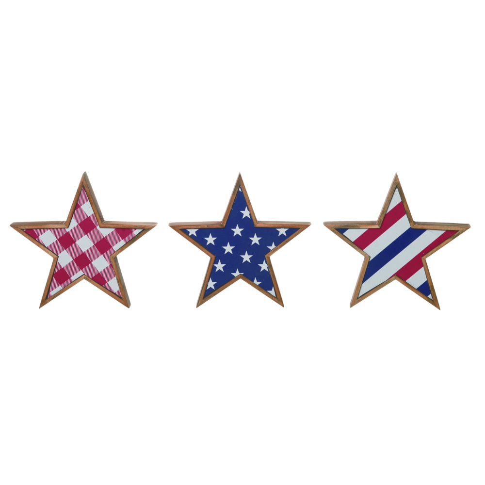 Wooden Framed Pattern Stars