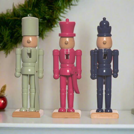 Merry & Bright Modern Nutcracker Decor Set