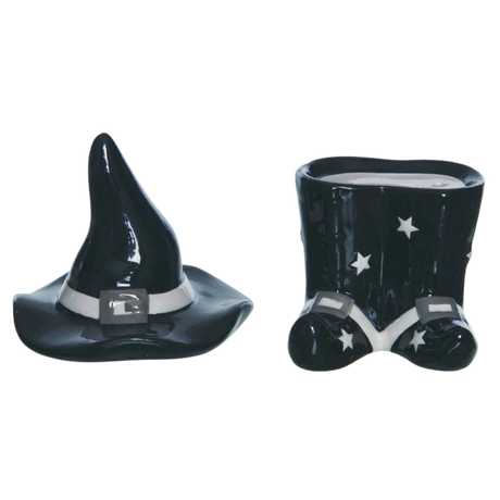 Spice & Spell Witch Hat & Boot Salt & Pepper Shaker Set