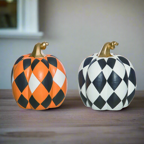 Patchwork Diamond Pumpkin Set of 2