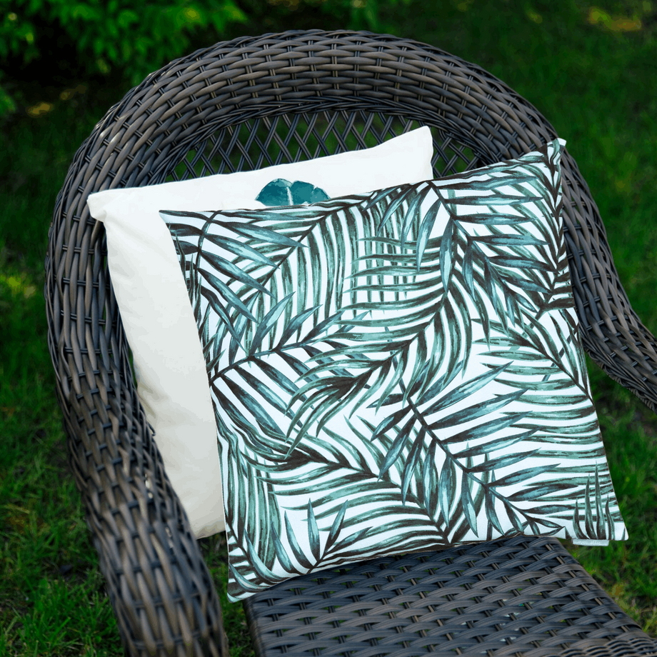 Palm leaf print cushion online