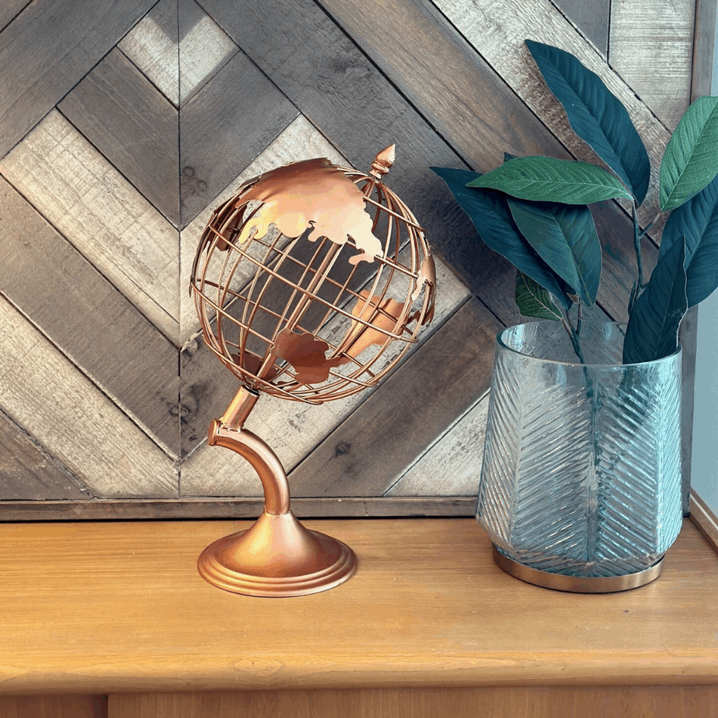 Copper Wanderlust Globe Decor