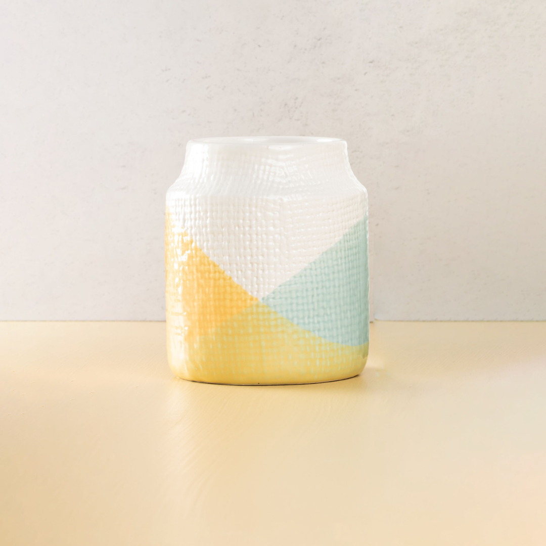 Yellow and Blue Ombre Artisan Vase