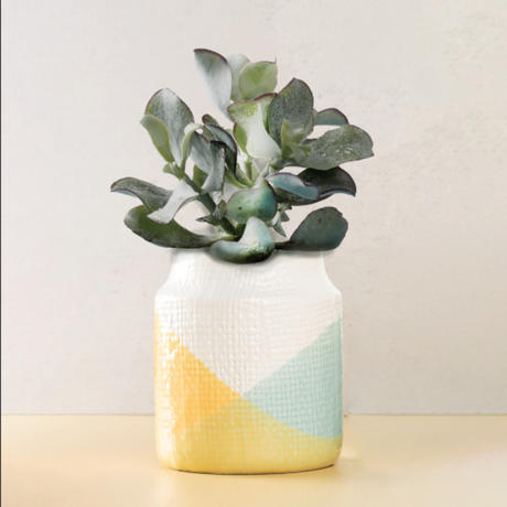Yellow and Blue Ombre Artisan Vase