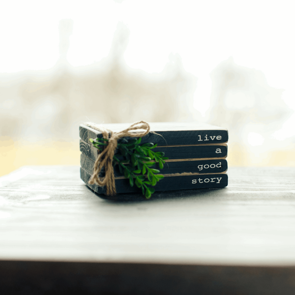 Live A Good Story Decorative Book Stack