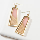 Blush & Gold Trapezoid Earrings