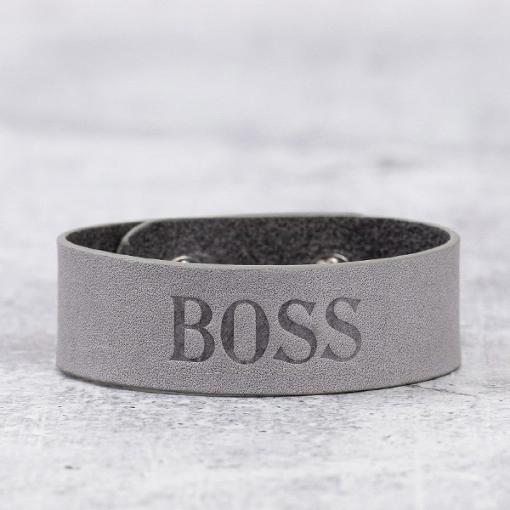 Boss Leather Snap Bracelet