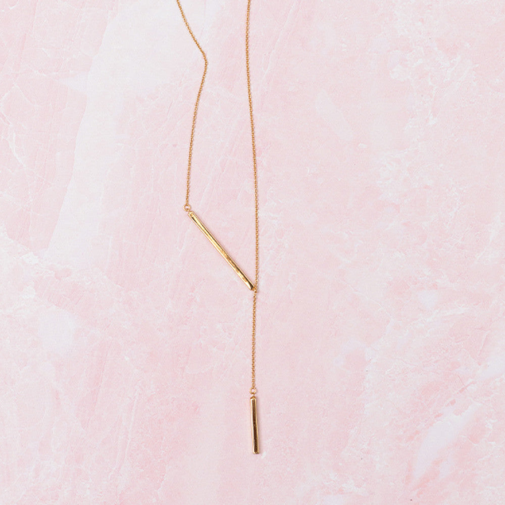 TZ Lariat Bar Necklace