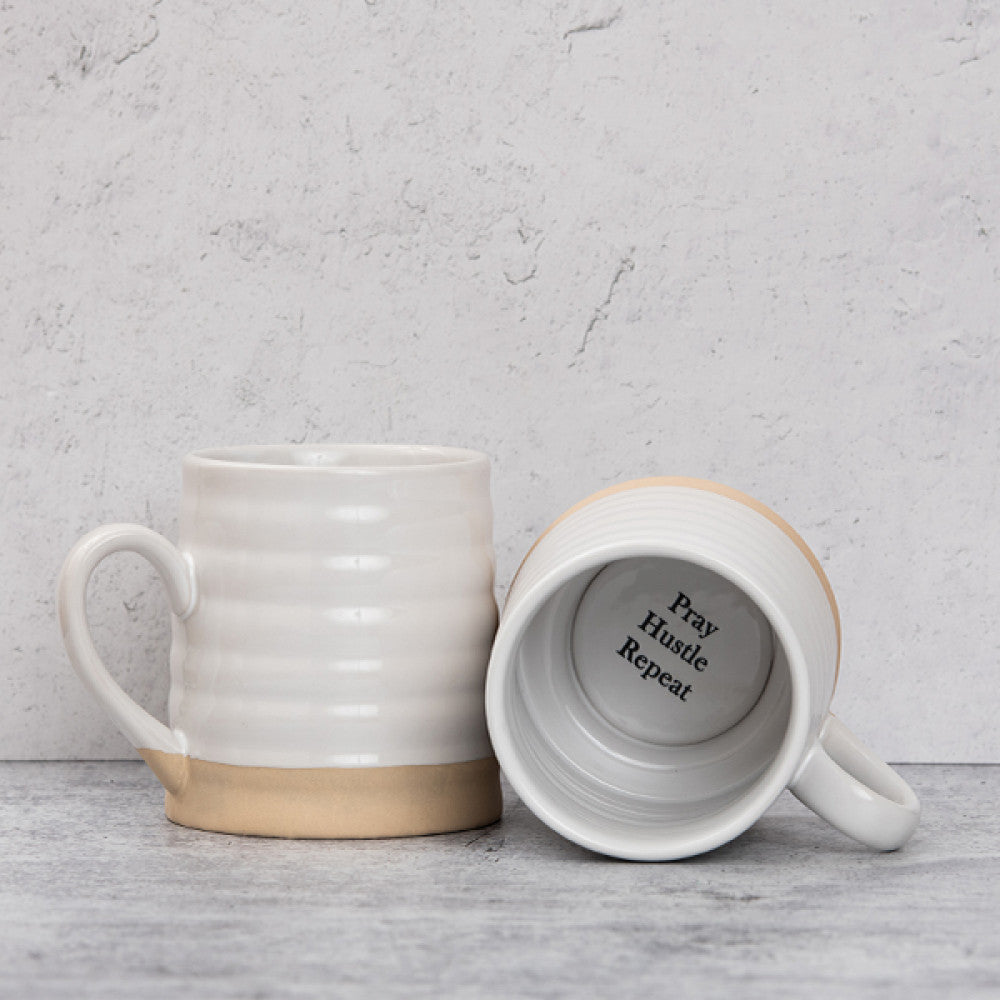Hidden Message Pray Hustle Repeat Mug